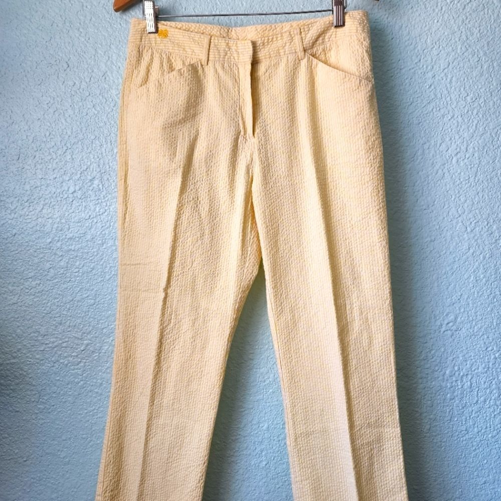 Lilly pulitzer vintage white tag 95% cotton summer cropped straight pants